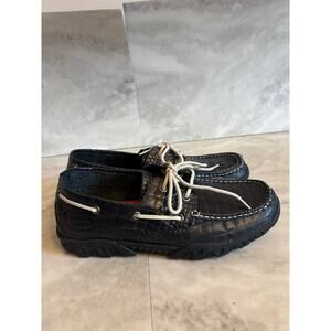 Ferrini Women’s Print Belly Loafers Flats Leather Comfort Shoes Size 9B Black